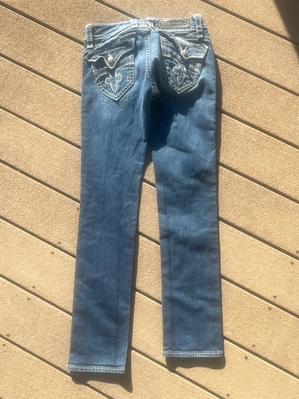 Rock Revival Women's Blue Embellished Pocket Jeans (PATTI)